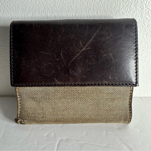 Gucci Rare Canvas & Leather Interlocking GG Compact Bifold Wallet Beige/Brown - Picture 3 of 17